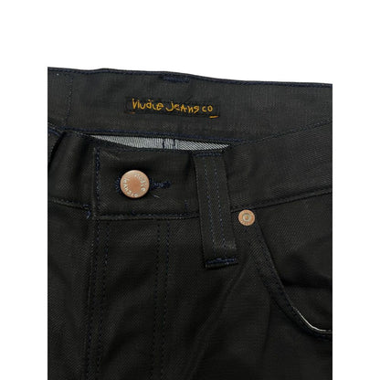 Black Cotton Men Jeans-Nudie Jeans-LabelTerrace.com