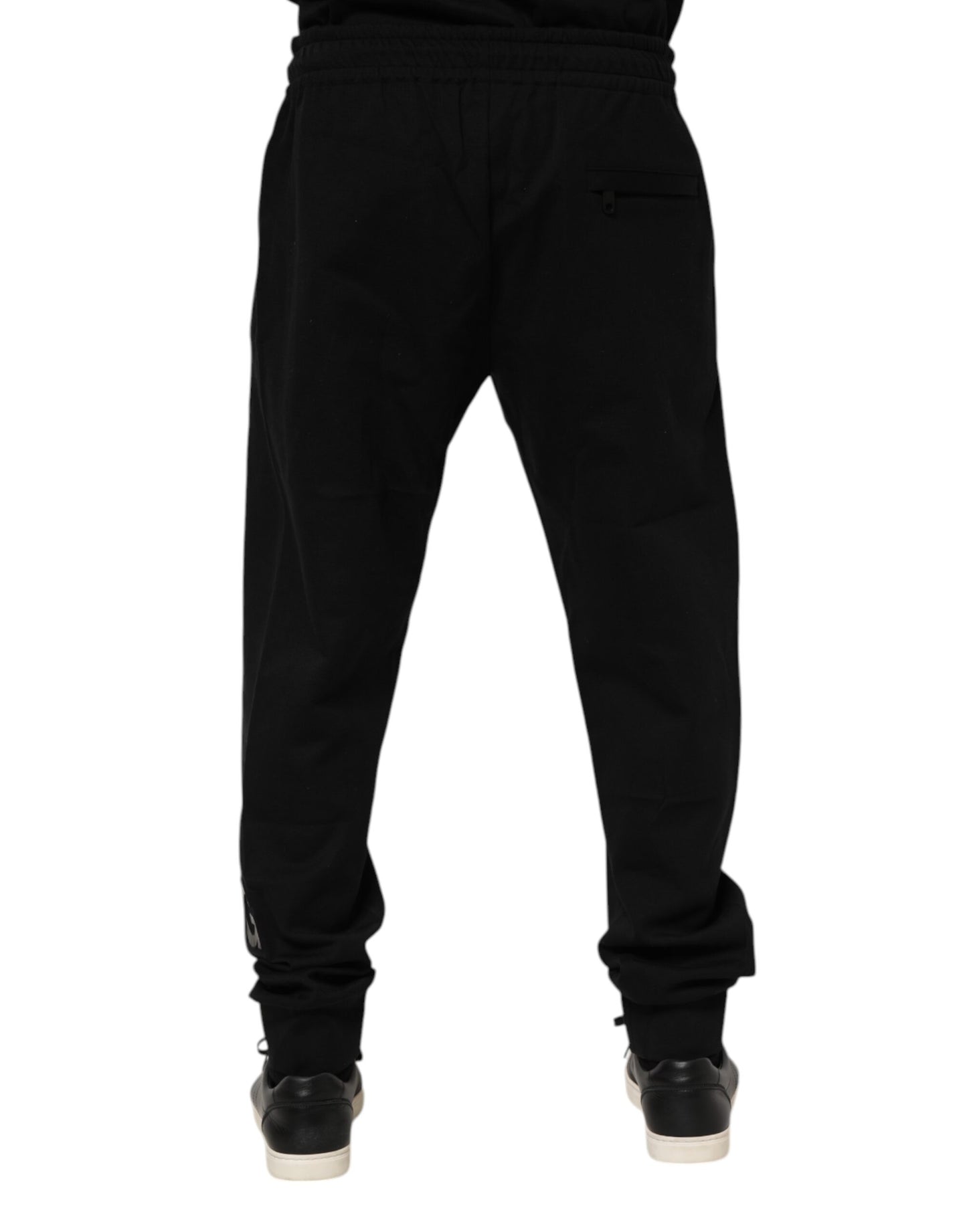 Black Cotton Men Jogger Sweatpants Pants-Dolce & Gabbana-LabelTerrace.com