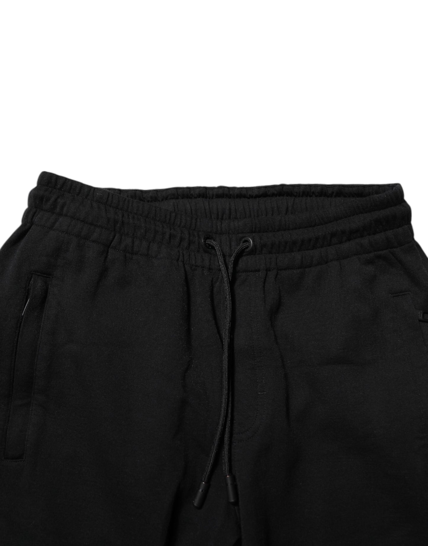 Black Cotton Men Jogger Sweatpants Pants-Dolce & Gabbana-LabelTerrace.com