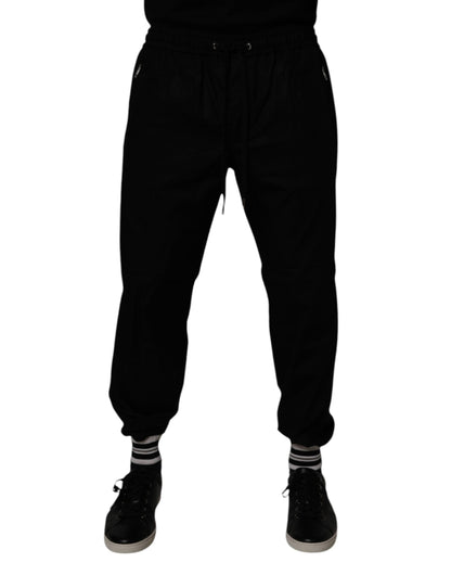 Black Cotton Men Jogger Sweatpants Pants