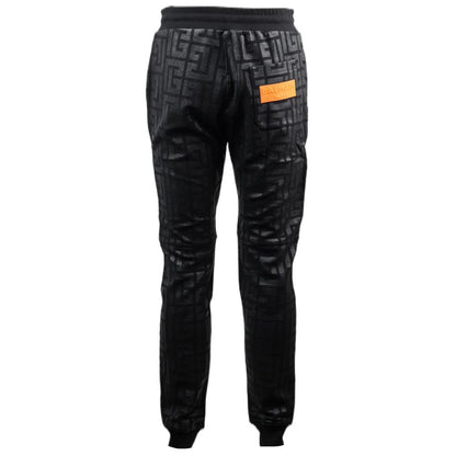 Black Cotton Men Jogging Pant-Balmain-LabelTerrace.com