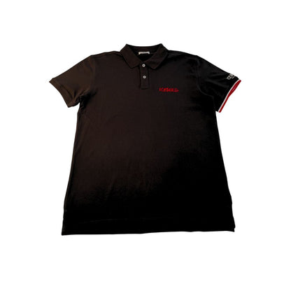 Black Cotton Men Polo Shirt-Iceberg-LabelTerrace.com