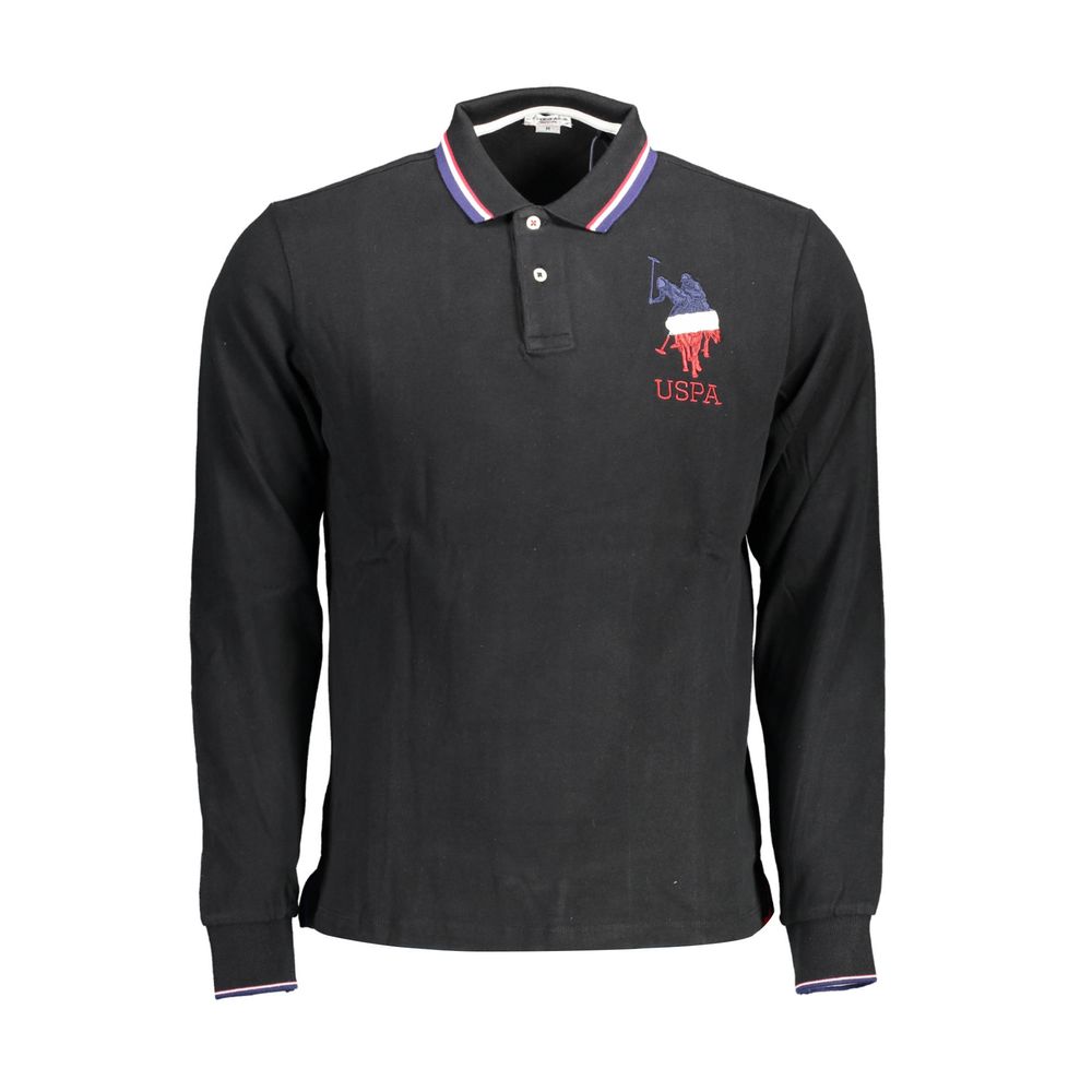 Black Cotton Men Polo Shirt-U.S. POLO ASSN.-LabelTerrace.com