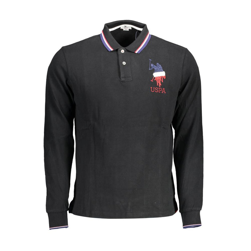Black Cotton Men Polo Shirt-U.S. POLO ASSN.-LabelTerrace.com