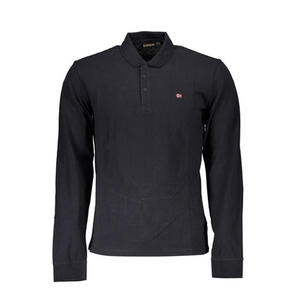Black Cotton Men Polo Shirt-Napapijri-LabelTerrace.com