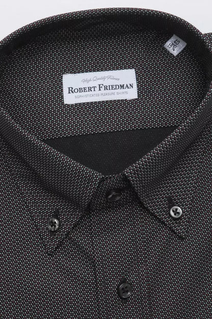 Black Cotton Men Shirt-Robert Friedman-LabelTerrace.com
