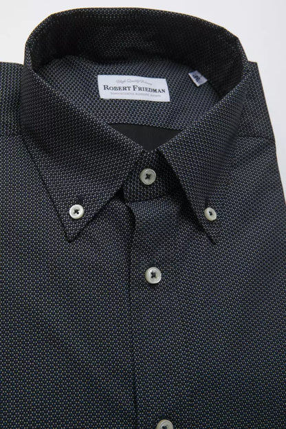 Black Cotton Men Shirt-Robert Friedman-LabelTerrace.com
