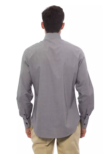 Black Cotton Men Shirt-Billionaire Italian Couture-LabelTerrace.com