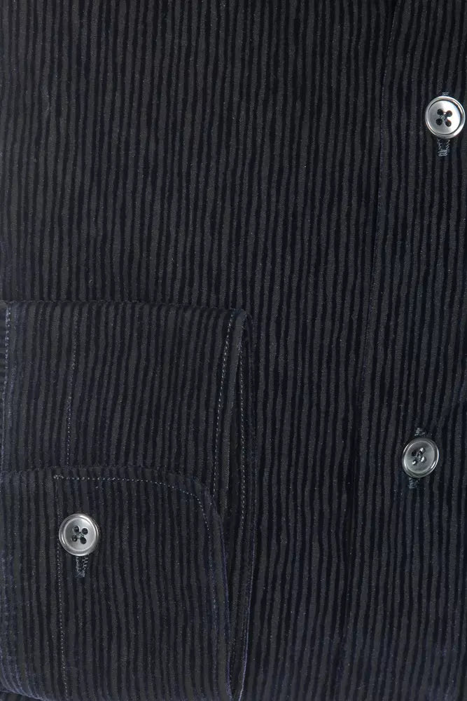 Black Cotton Men Shirt-Robert Friedman-LabelTerrace.com