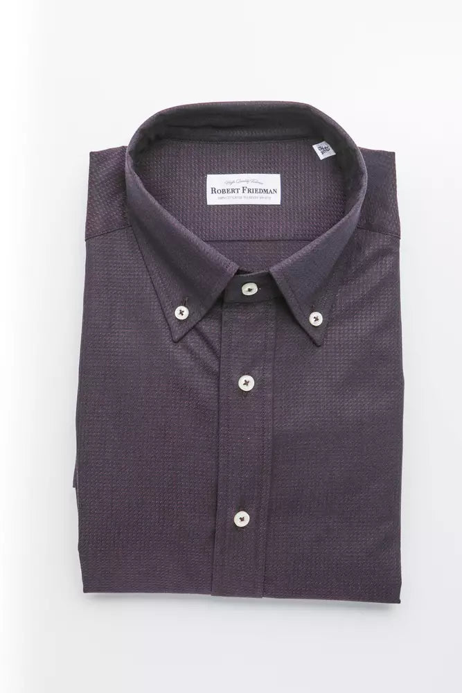 Black Cotton Men Shirt-Robert Friedman-LabelTerrace.com