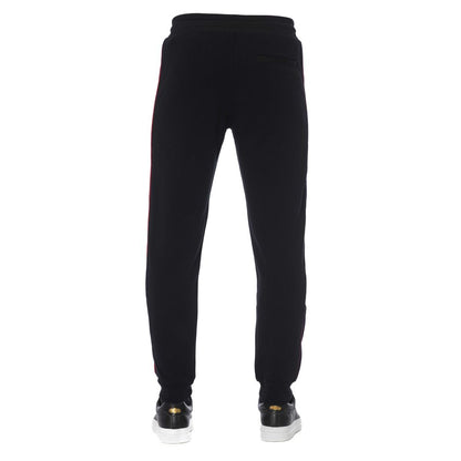 Black Cotton Men Sports Pant-Trussardi-LabelTerrace.com