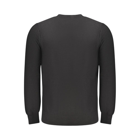 Black Cotton Men Sweater-Hugo Boss-LabelTerrace.com