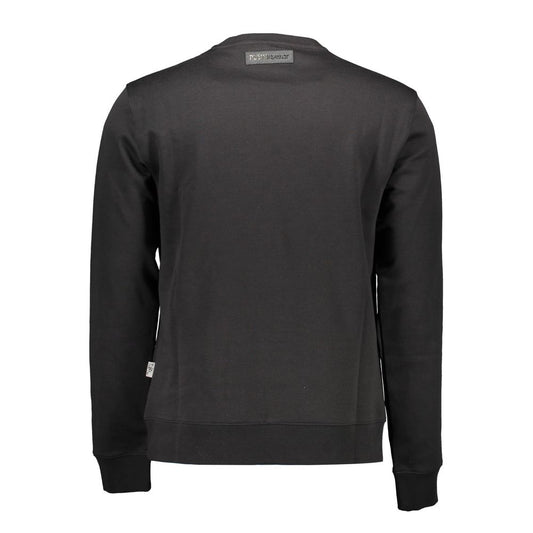 Black Cotton Men Sweater-Plein Sport-LabelTerrace.com