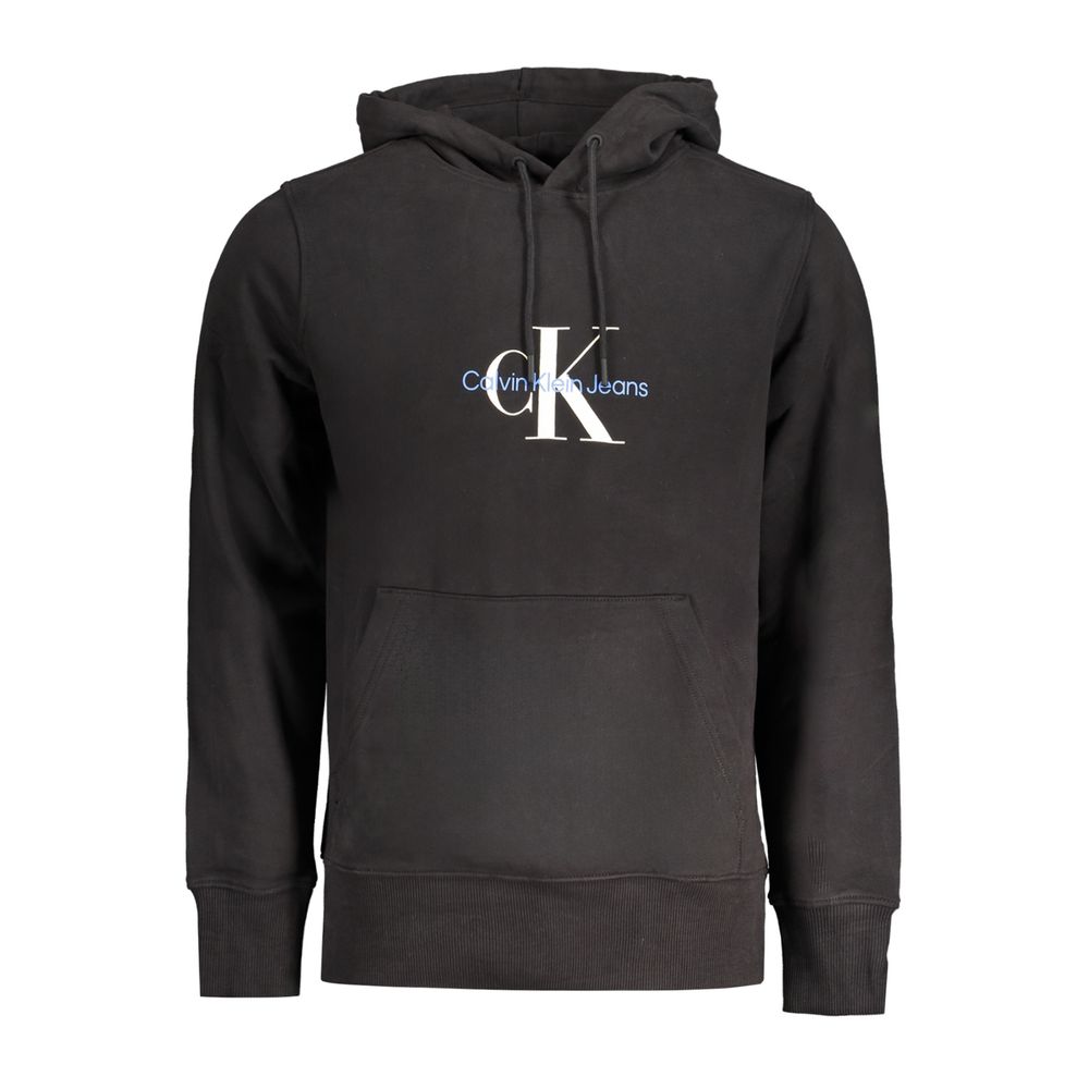 Black Cotton Men Sweater Hoodie-Calvin Klein-LabelTerrace.com