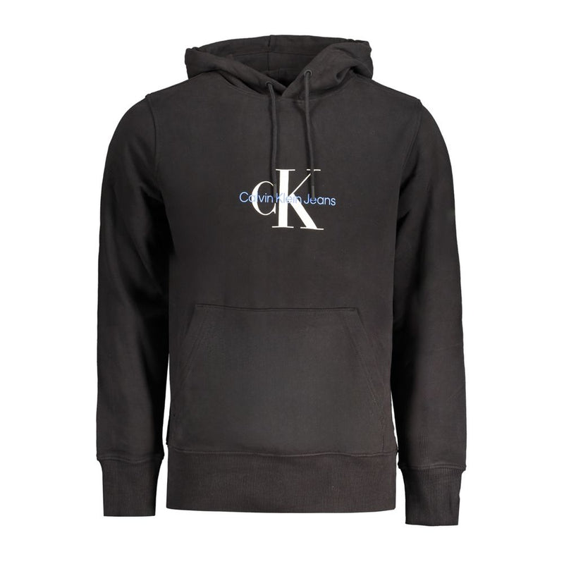 Black Cotton Men Sweater Hoodie-Calvin Klein-LabelTerrace.com