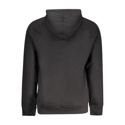Black Cotton Men Sweater with Central Pockets and Zip-Timberland-LabelTerrace.com