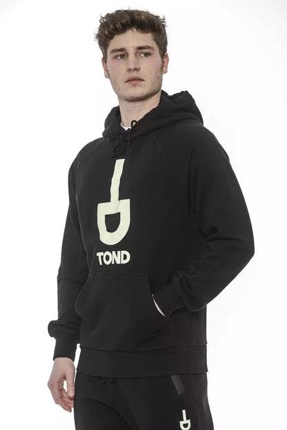 Black Cotton Men Sweater with Hood-Tond-LabelTerrace.com