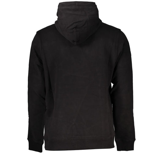 Black Cotton Men Sweater with Hood-Tommy Hilfiger-LabelTerrace.com