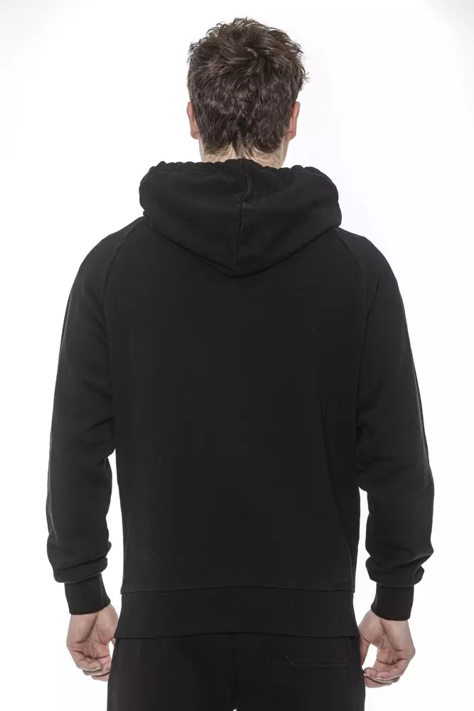 Black Cotton Men Sweater with Hood-Tond-LabelTerrace.com