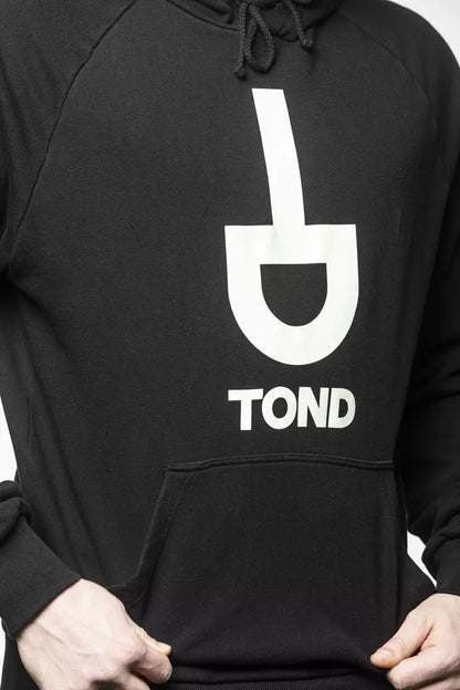 Black Cotton Men Sweater with Hood-Tond-LabelTerrace.com