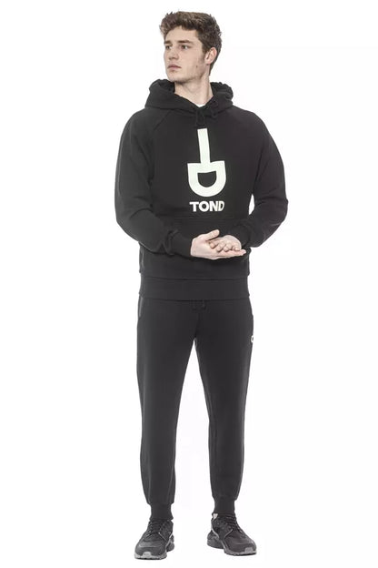 Black Cotton Men Sweater with Hood-Tond-LabelTerrace.com