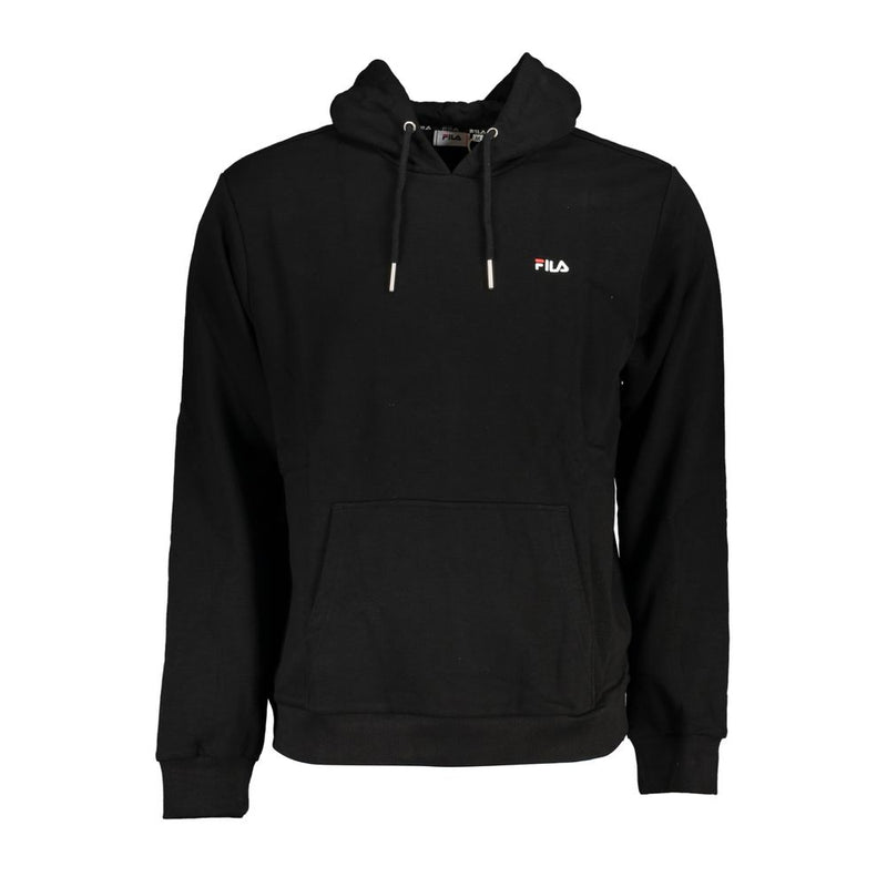 Black Cotton Men Sweater with Hood-Fila-LabelTerrace.com