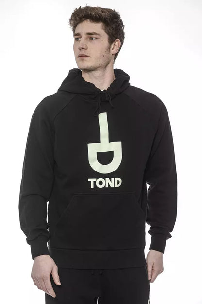 Black Cotton Men Sweater with Hood-Tond-LabelTerrace.com