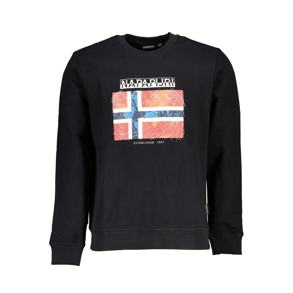 Black Cotton Men Sweater-Napapijri-LabelTerrace.com
