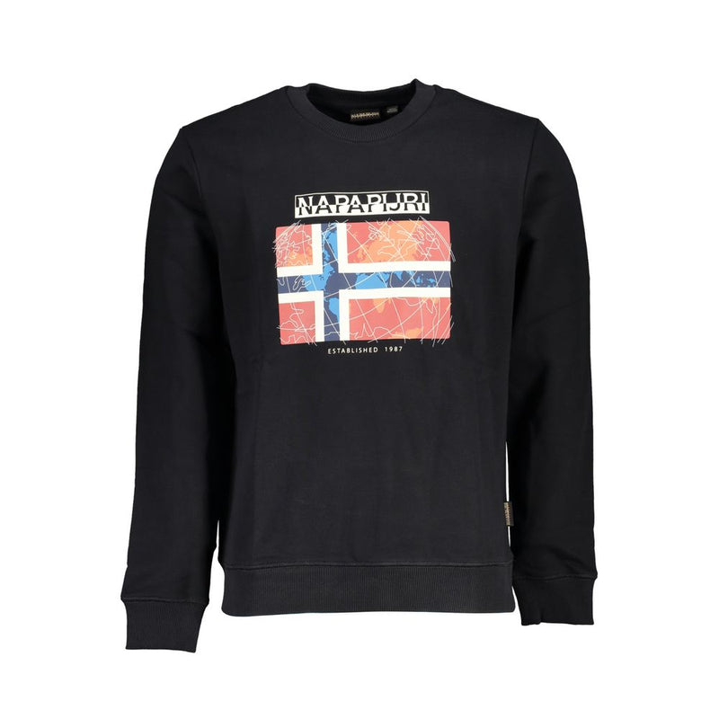 Black Cotton Men Sweater-Napapijri-LabelTerrace.com
