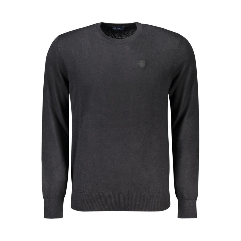 Black Cotton Men Sweater