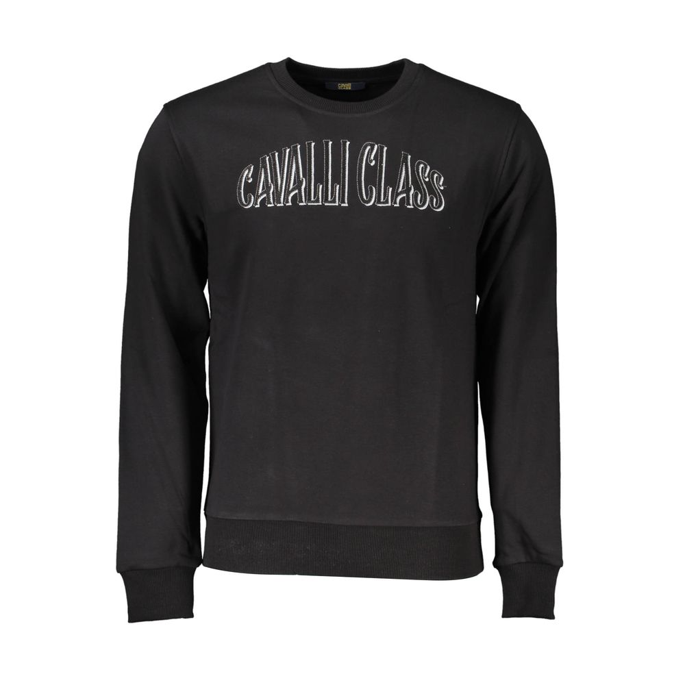 Black Cotton Men Sweater-Cavalli Class-LabelTerrace.com