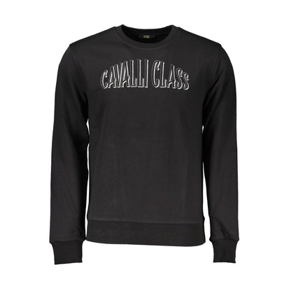 Black Cotton Men Sweater-Cavalli Class-LabelTerrace.com