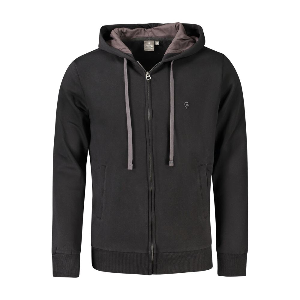 Black Cotton Men Sweater-Coveri Moving-LabelTerrace.com