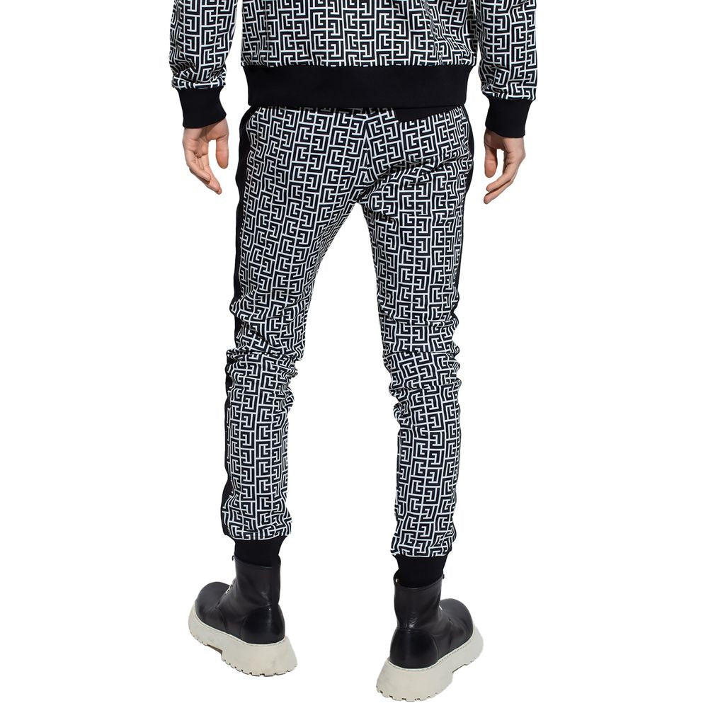 Black Cotton Men Sweatpant-Balmain-LabelTerrace.com