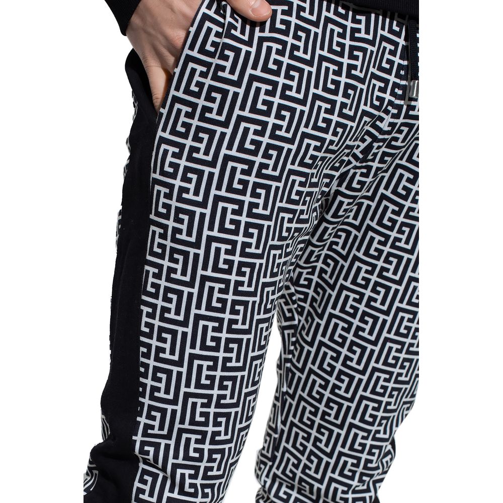 Black Cotton Men Sweatpant-Balmain-LabelTerrace.com
