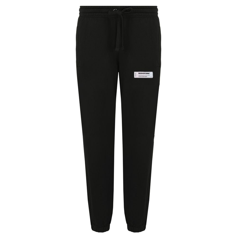 Black Cotton Men Sweatpant-Diego Venturino-LabelTerrace.com