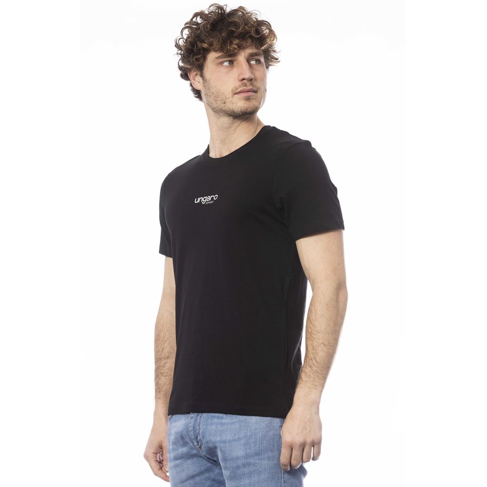Black Cotton Men T-Shirt-Ungaro Sport-LabelTerrace.com