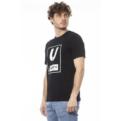 Black Cotton Men T-Shirt-Ungaro Sport-LabelTerrace.com