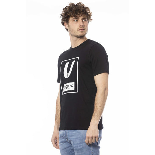 Black Cotton Men T-Shirt-Ungaro Sport-LabelTerrace.com