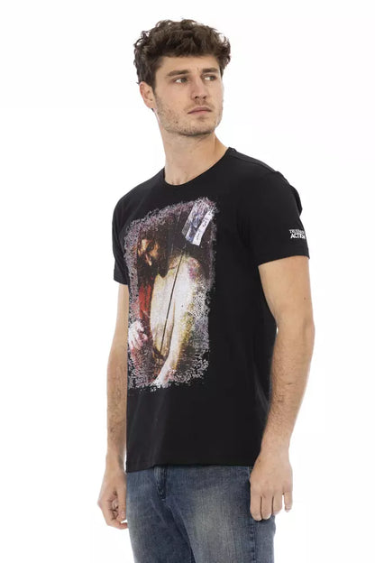 Black Cotton Men T-Shirt-Trussardi Action-LabelTerrace.com