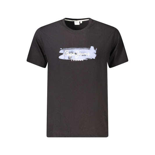 Black Cotton Men T-Shirt-Pepe Jeans-LabelTerrace.com