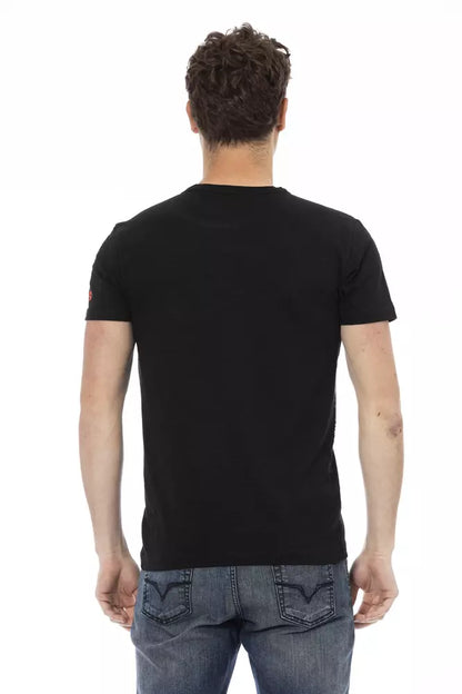 Black Cotton Men T-Shirt-Trussardi Action-LabelTerrace.com