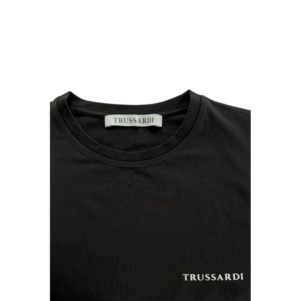 Black Cotton Men T-Shirt-Trussardi Beachwear-LabelTerrace.com