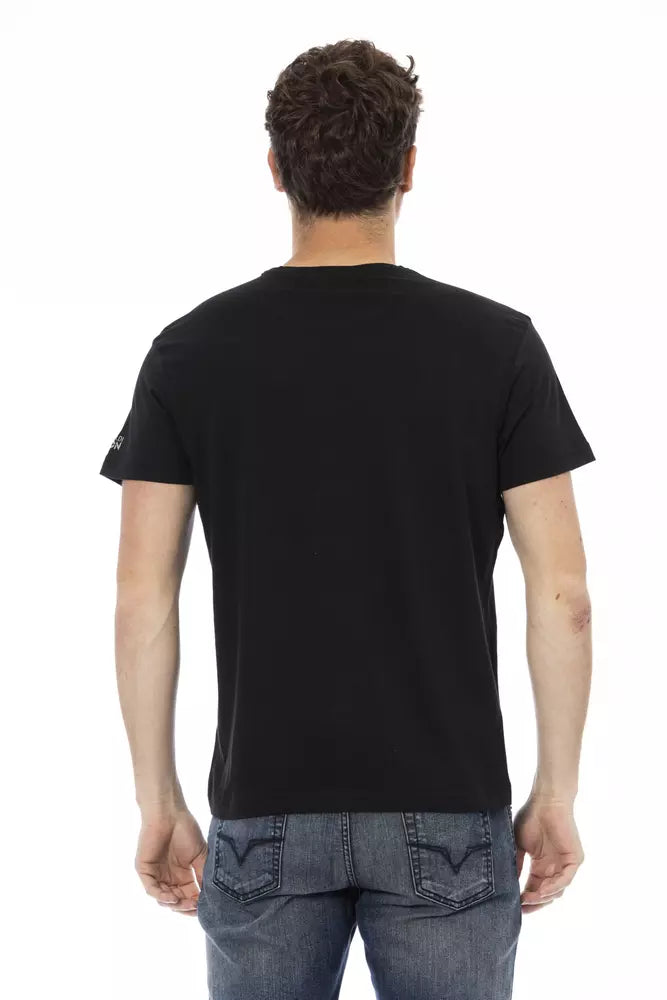Black Cotton Men T-Shirt-Trussardi Action-LabelTerrace.com