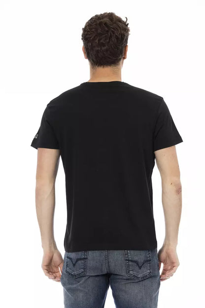 Black Cotton Men T-Shirt-Trussardi Action-LabelTerrace.com