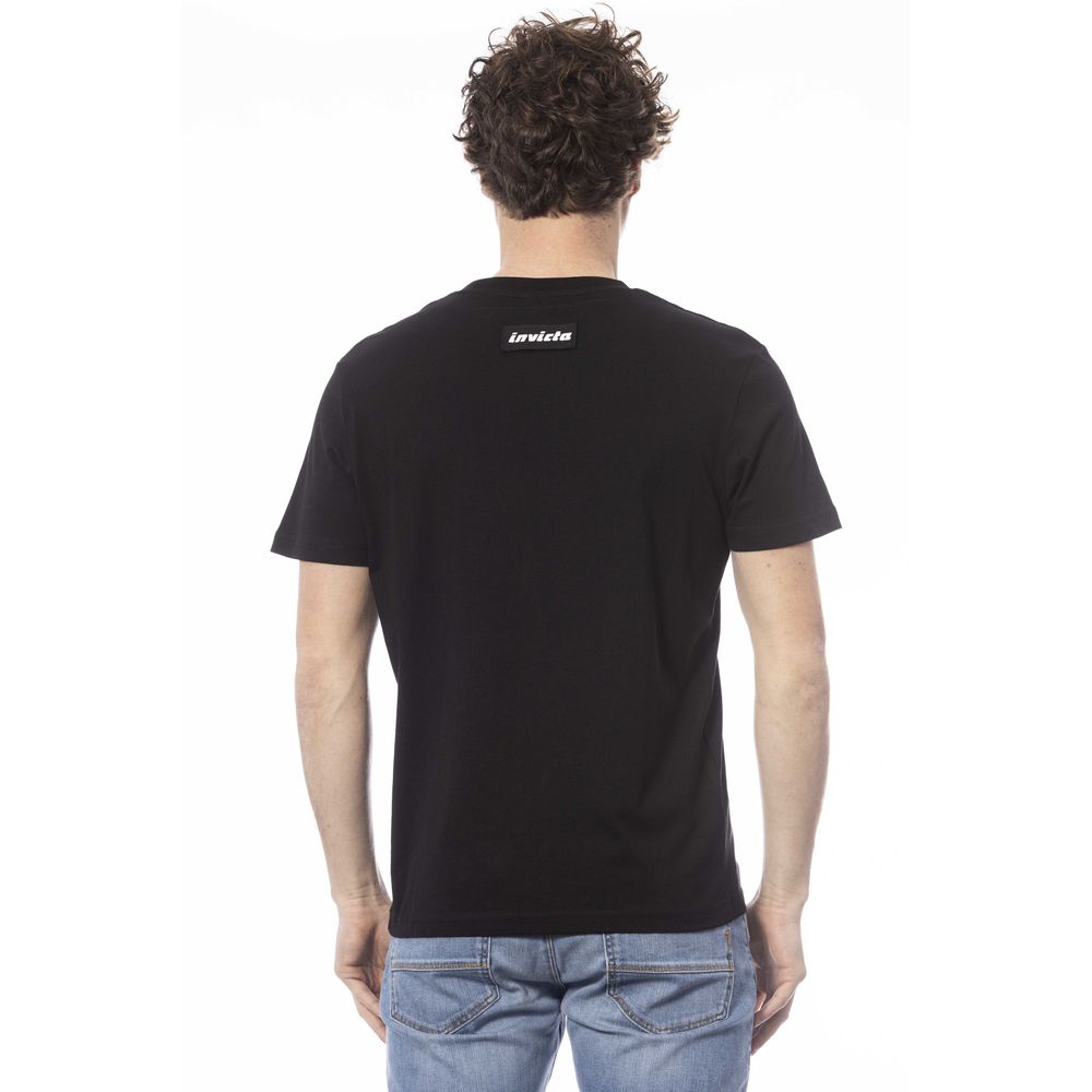 Black Cotton Men T-Shirt-Invicta-LabelTerrace.com