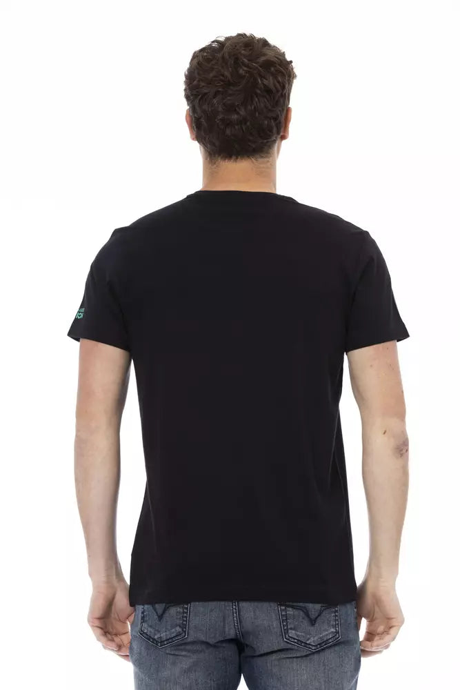 Black Cotton Men T-Shirt-Trussardi Action-LabelTerrace.com