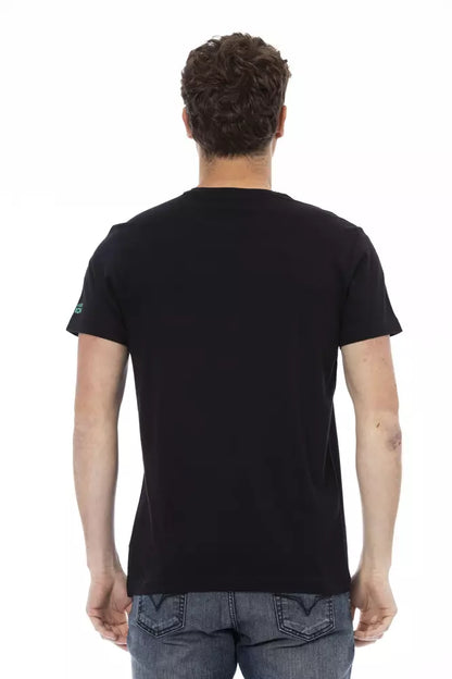 Black Cotton Men T-Shirt-Trussardi Action-LabelTerrace.com