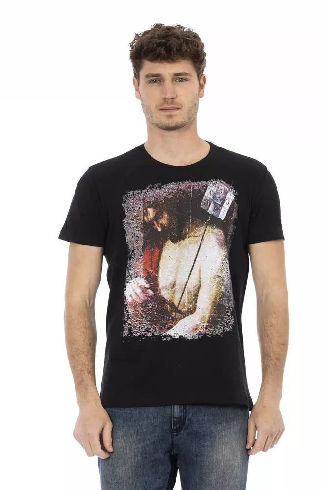 Black Cotton Men T-Shirt-Trussardi Action-LabelTerrace.com