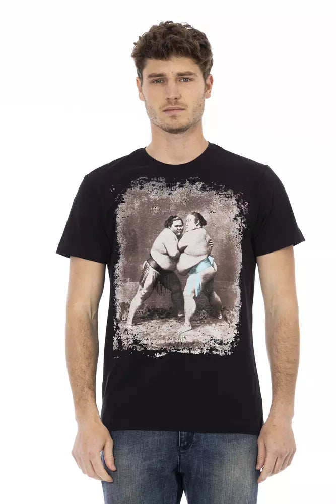 Black Cotton Men T-Shirt-Trussardi Action-LabelTerrace.com